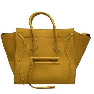 Auth CELINE Luggage Phantom - Yellow Leather Tote Bag